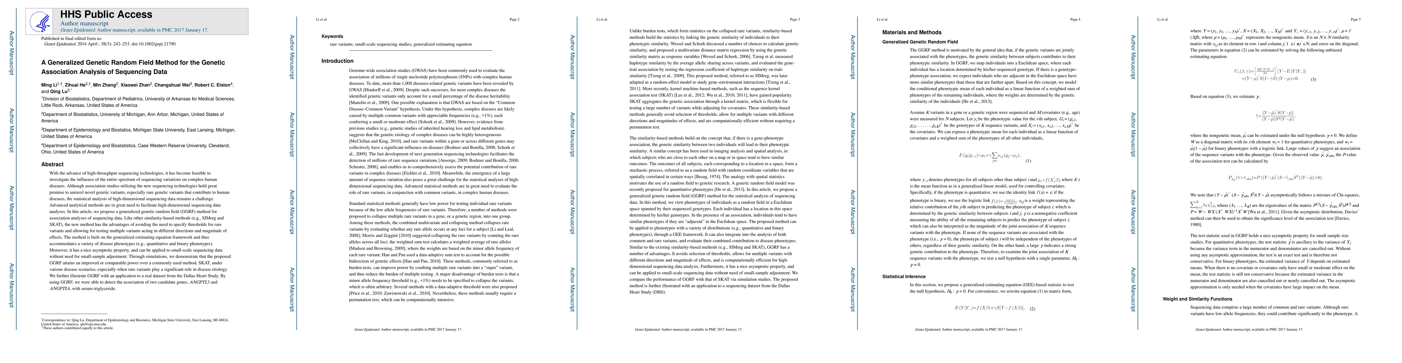 Thumbnail for A Generalized Genetic Random Field Method for the Genetic Association
  Analysis of Sequencing Data