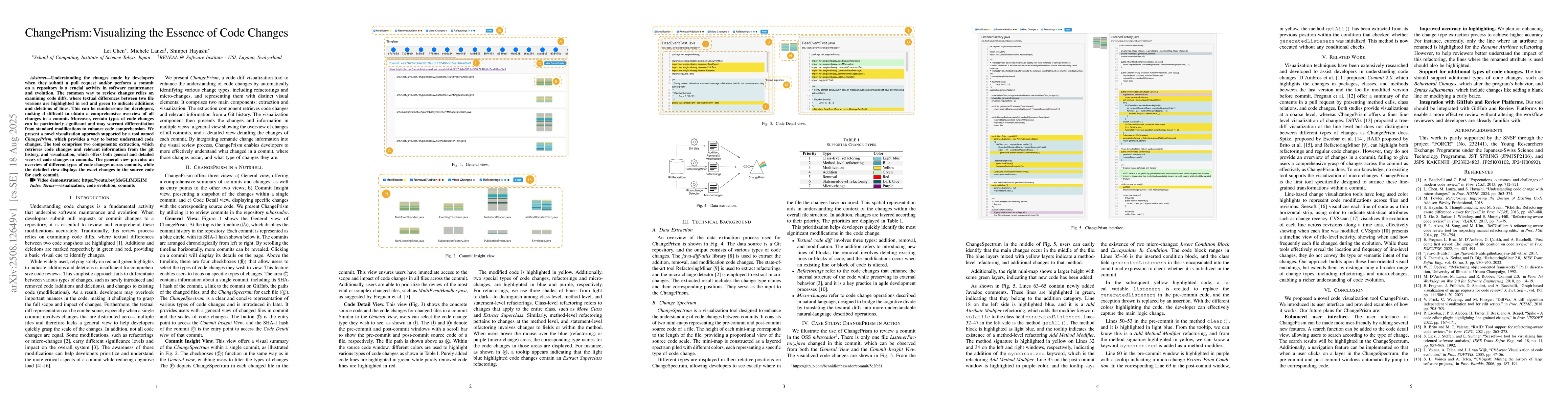 Thumbnail for ChangePrism: Visualizing the Essence of Code Changes