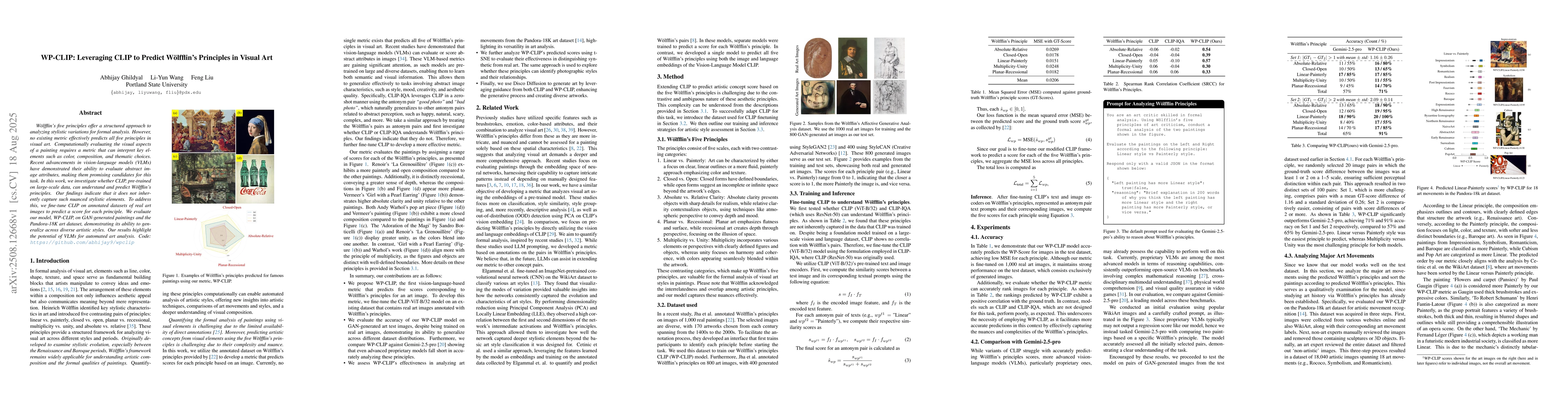 Thumbnail for WP-CLIP: Leveraging CLIP to Predict Wölfflin's Principles in Visual
  Art