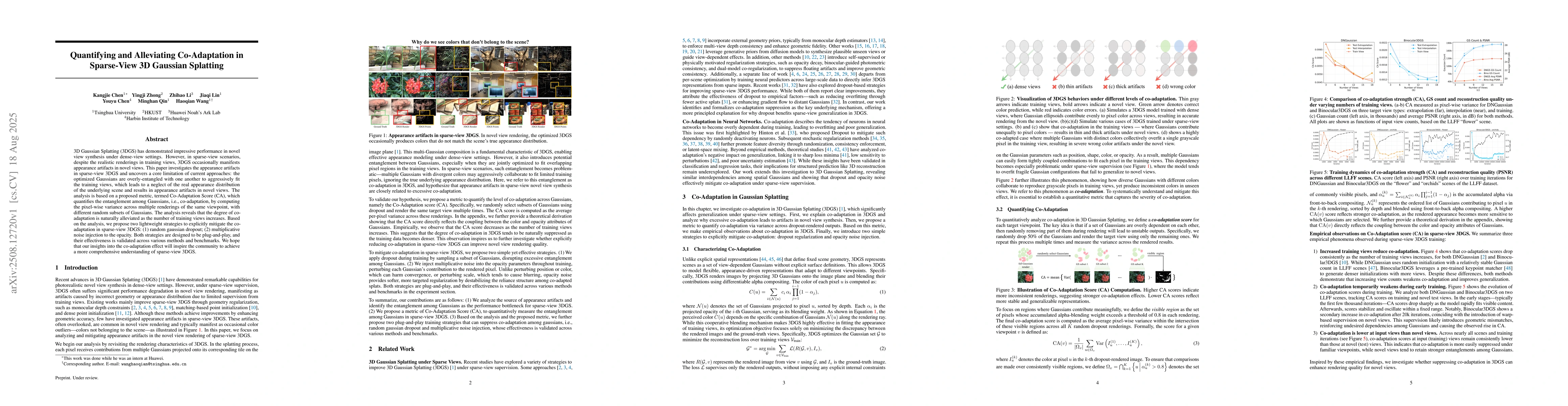 Thumbnail for Quantifying and Alleviating Co-Adaptation in Sparse-View 3D Gaussian
  Splatting