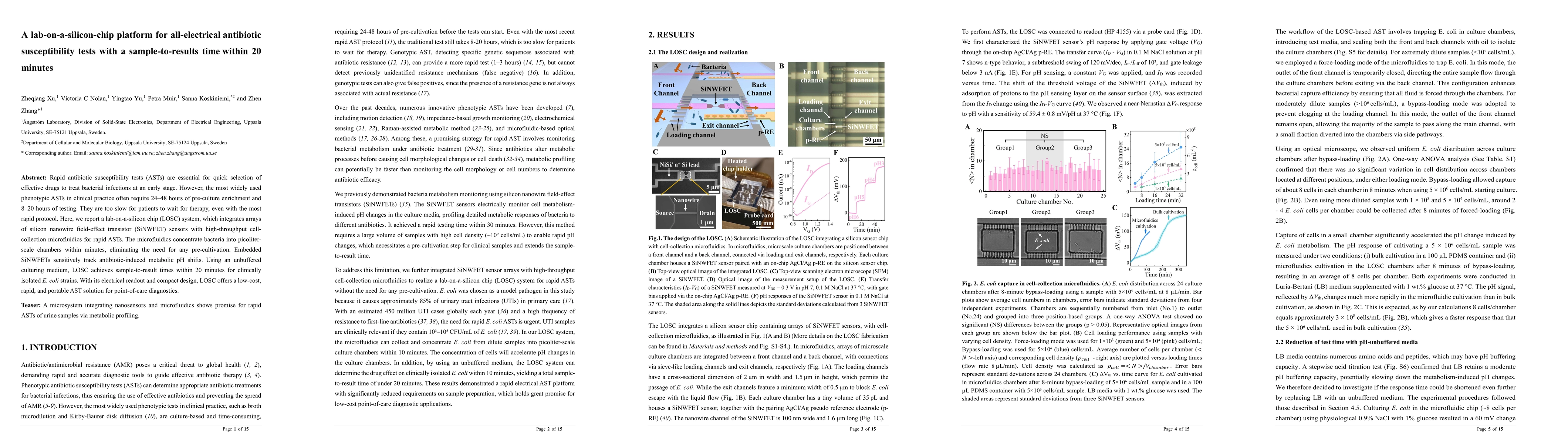Thumbnail for A lab-on-a-silicon-chip platform for all-electrical antibiotic
  susceptibility tests with a sample-to-results time within 20 minutes