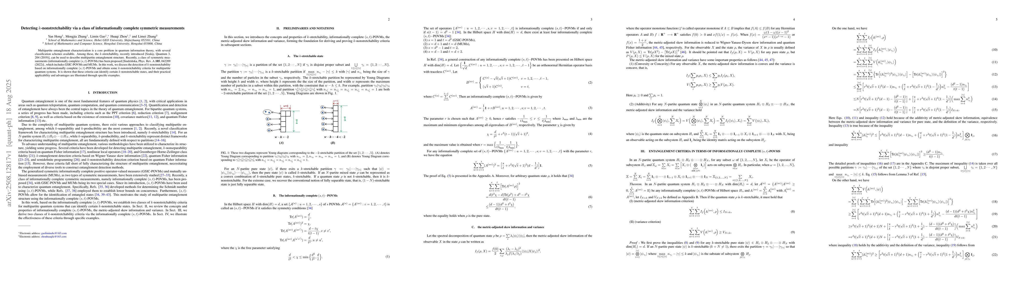 Thumbnail for Detecting $k$-nonstretchability via a class of informationally complete
  symmetric measurements