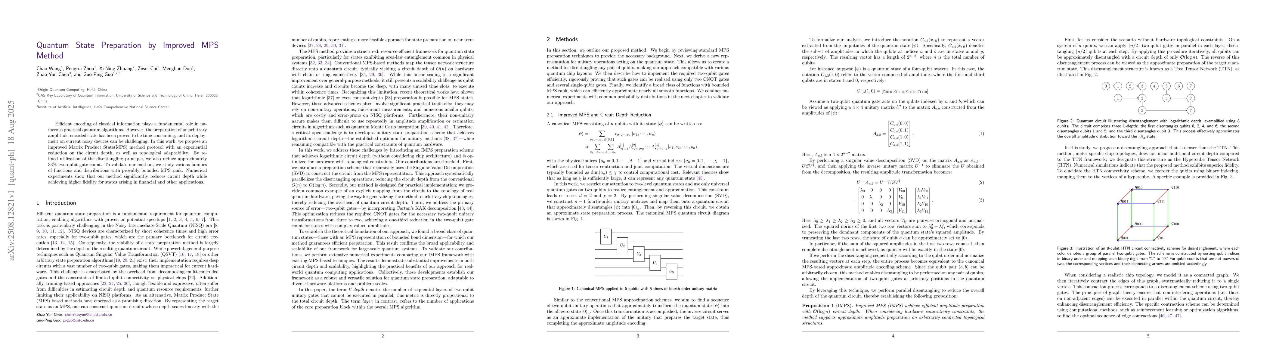 Thumbnail for Quantum State Preparation by Improved MPS Method