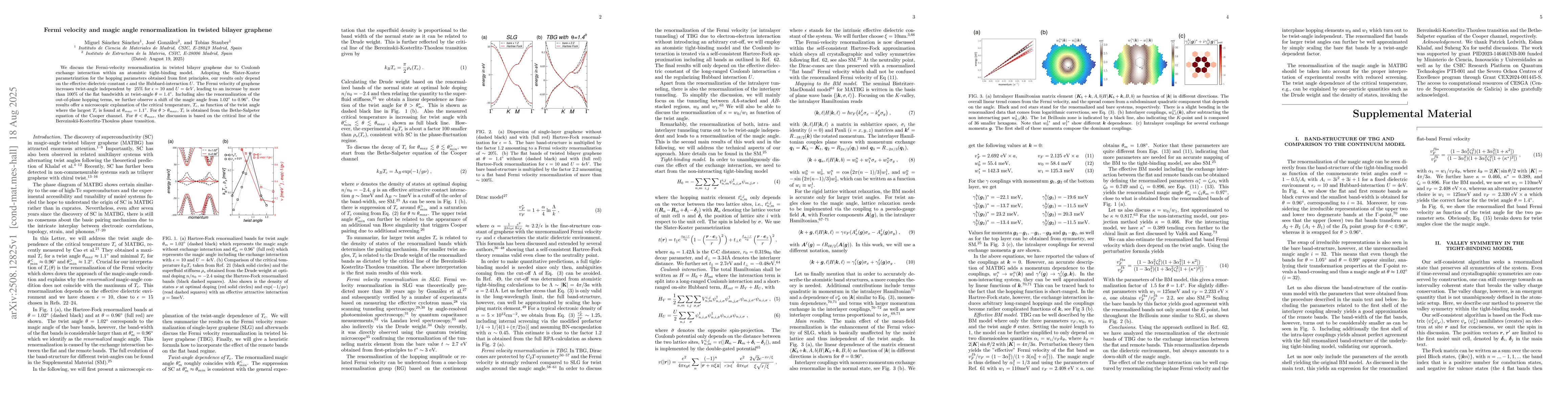 Thumbnail for Fermi velocity and magic angle renormalization in twisted bilayer
  graphene