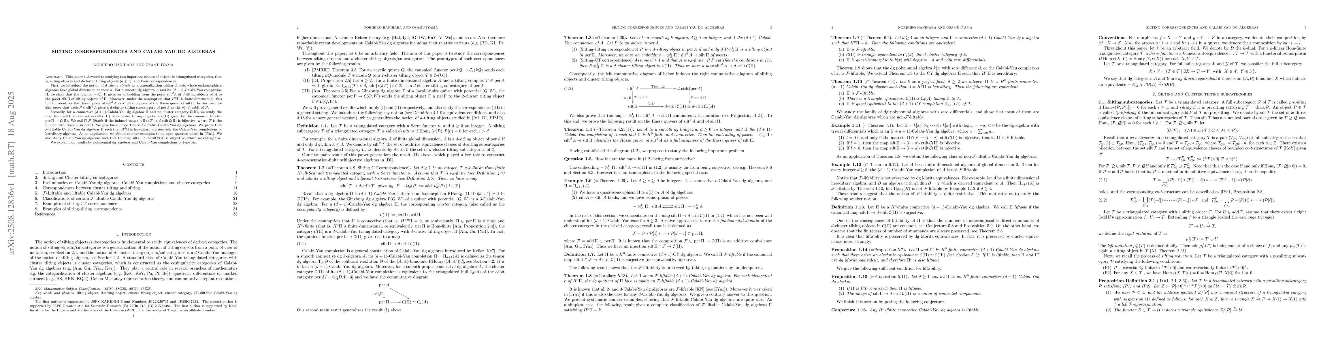 Thumbnail for Silting correspondences and Calabi-Yau dg algebras