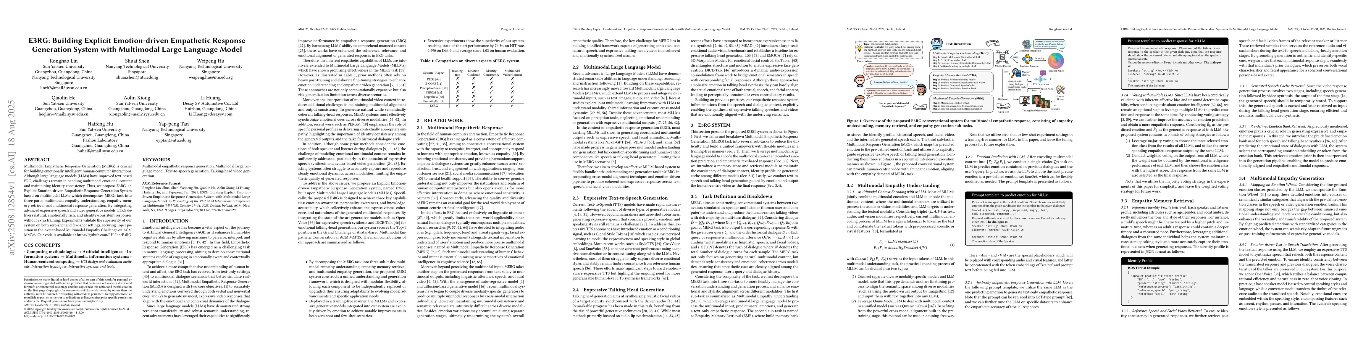 Thumbnail for E3RG: Building Explicit Emotion-driven Empathetic Response Generation
  System with Multimodal Large Language Model