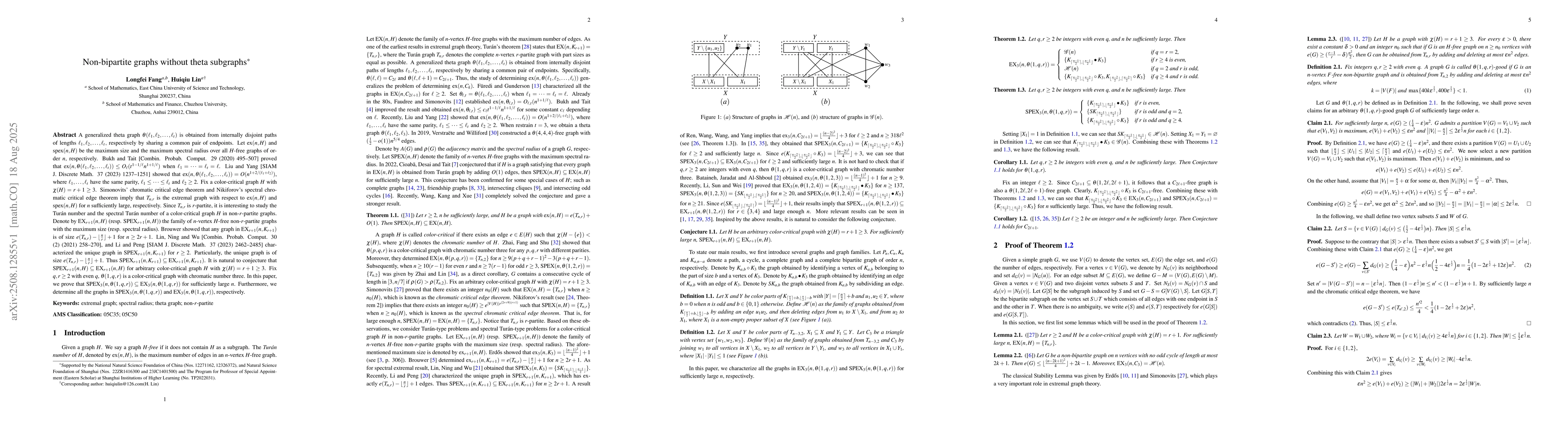 Thumbnail for Non-bipartite graphs without theta subgraphs