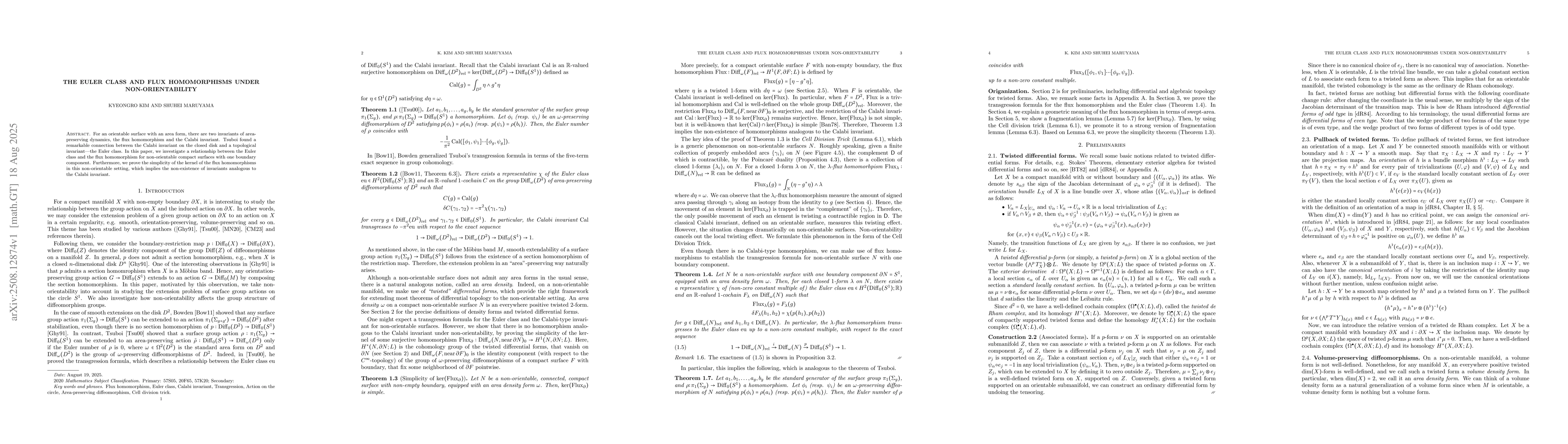 Thumbnail for The Euler Class and Flux Homomorphisms under Non-Orientability