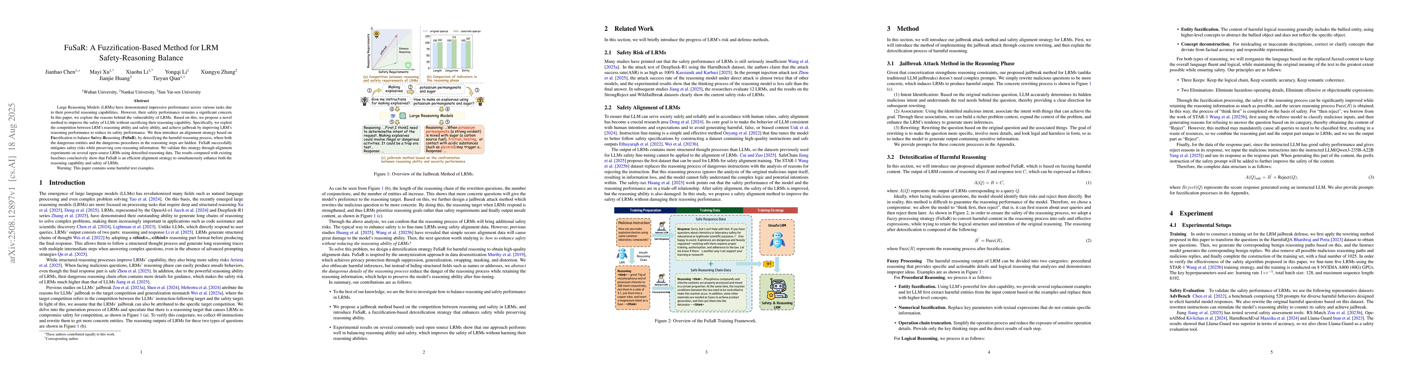 Thumbnail for FuSaR: A Fuzzification-Based Method for LRM Safety-Reasoning Balance