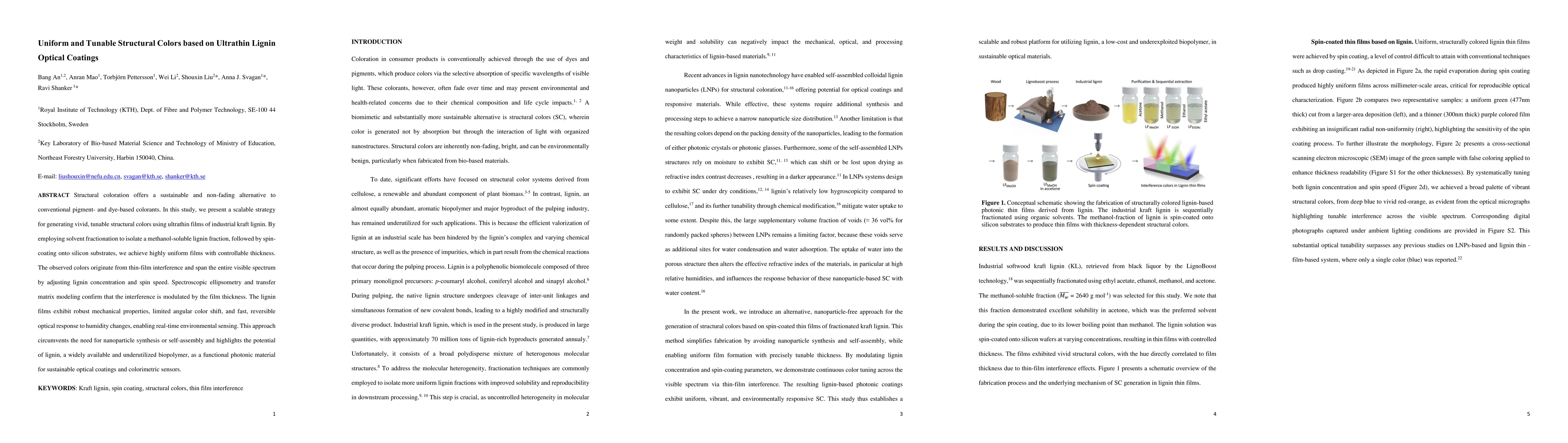 Thumbnail for Uniform and Tunable Structural Colors based on Ultrathin Lignin Optical
  Coatings