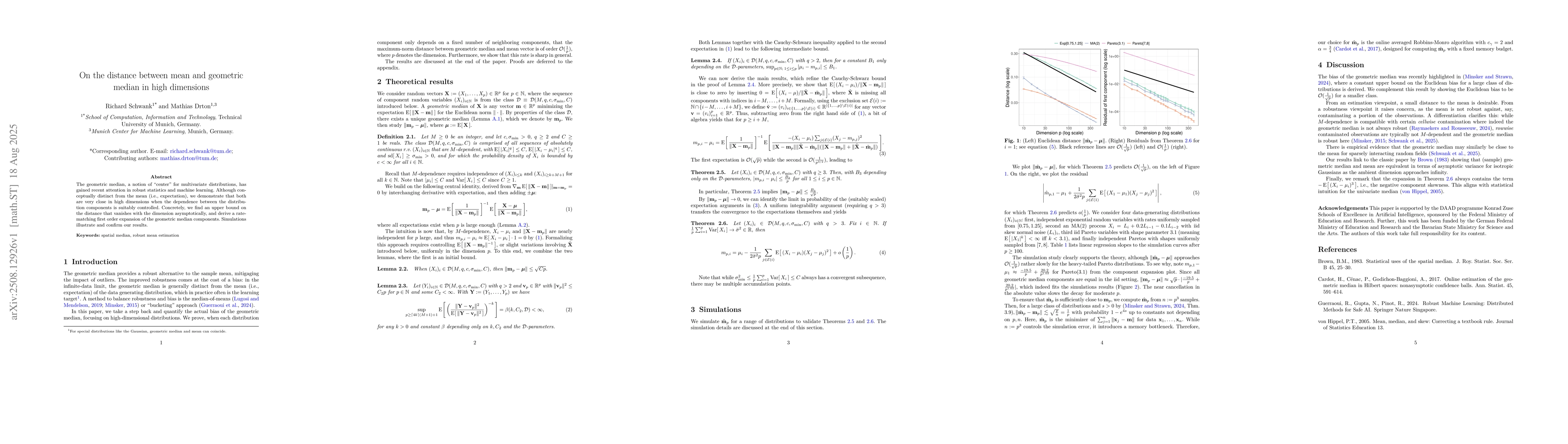 Thumbnail for On the distance between mean and geometric median in high dimensions