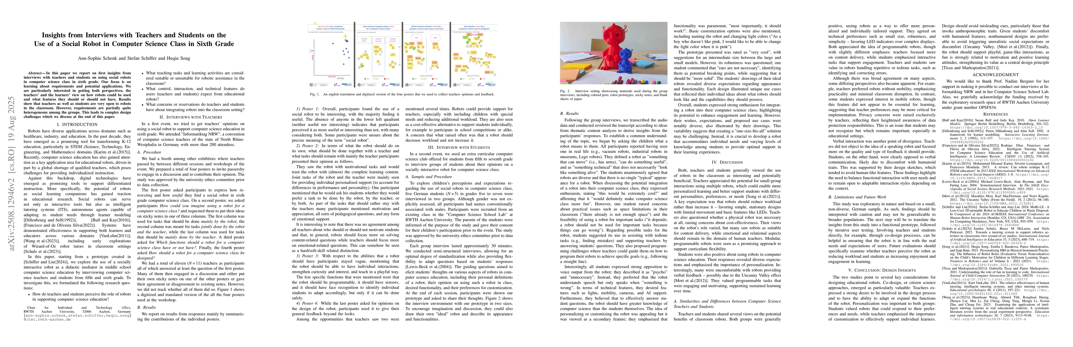 Thumbnail for Insights from Interviews with Teachers and Students on the Use of a
  Social Robot in Computer Science Class in Sixth Grade