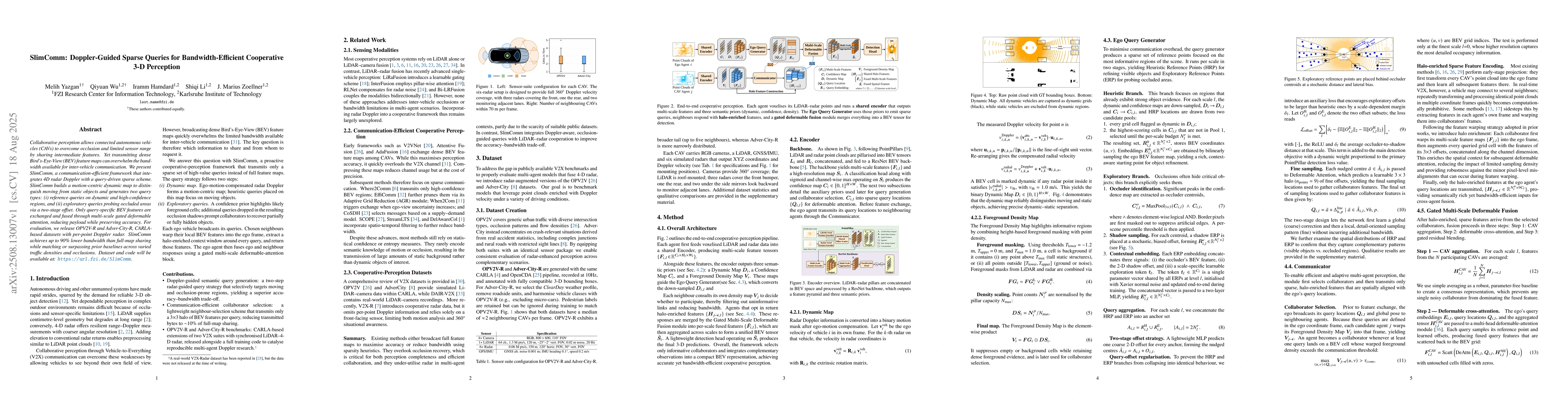 Thumbnail for SlimComm: Doppler-Guided Sparse Queries for Bandwidth-Efficient
  Cooperative 3-D Perception