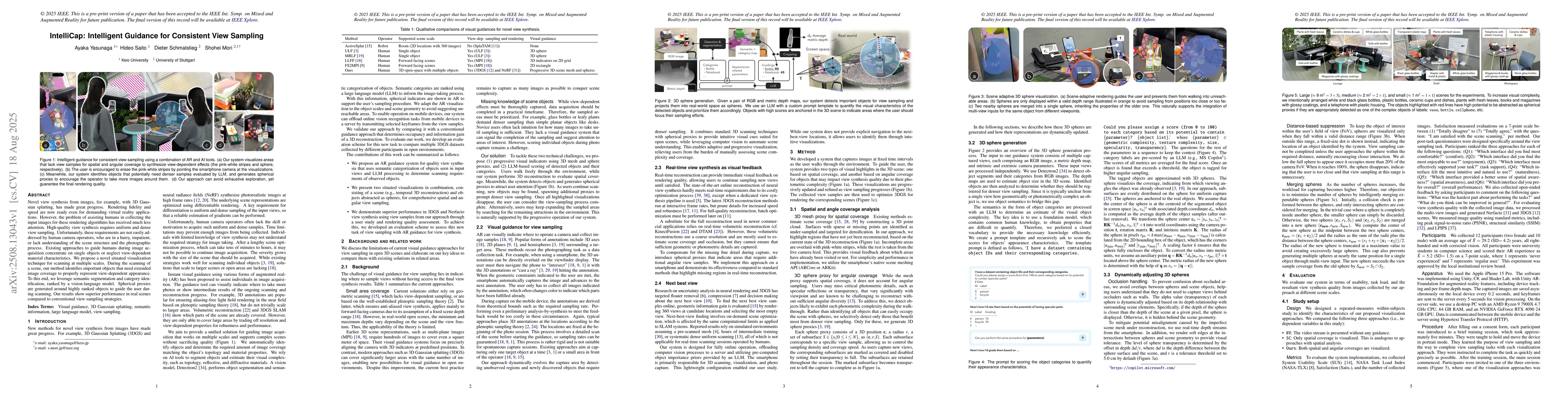 Thumbnail for IntelliCap: Intelligent Guidance for Consistent View Sampling