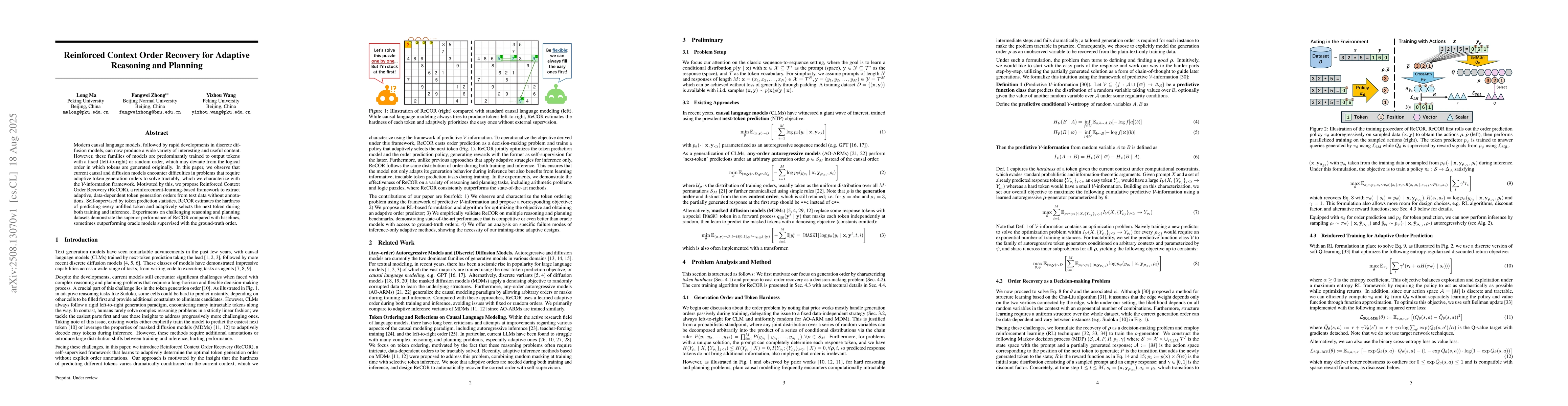 Thumbnail for Reinforced Context Order Recovery for Adaptive Reasoning and Planning