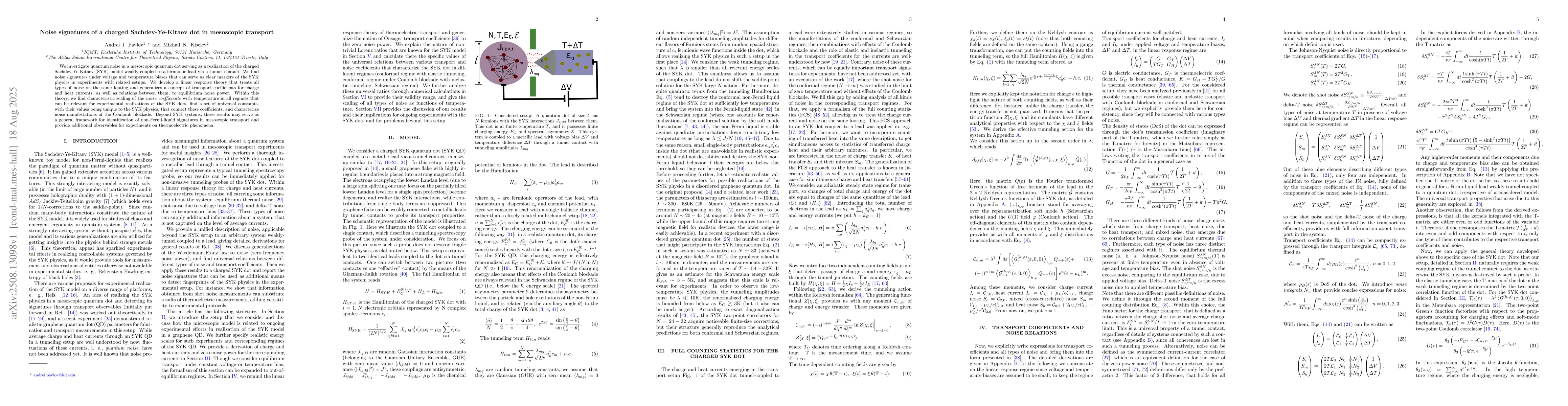 Thumbnail for Noise signatures of a charged Sachdev-Ye-Kitaev dot in mesoscopic
  transport