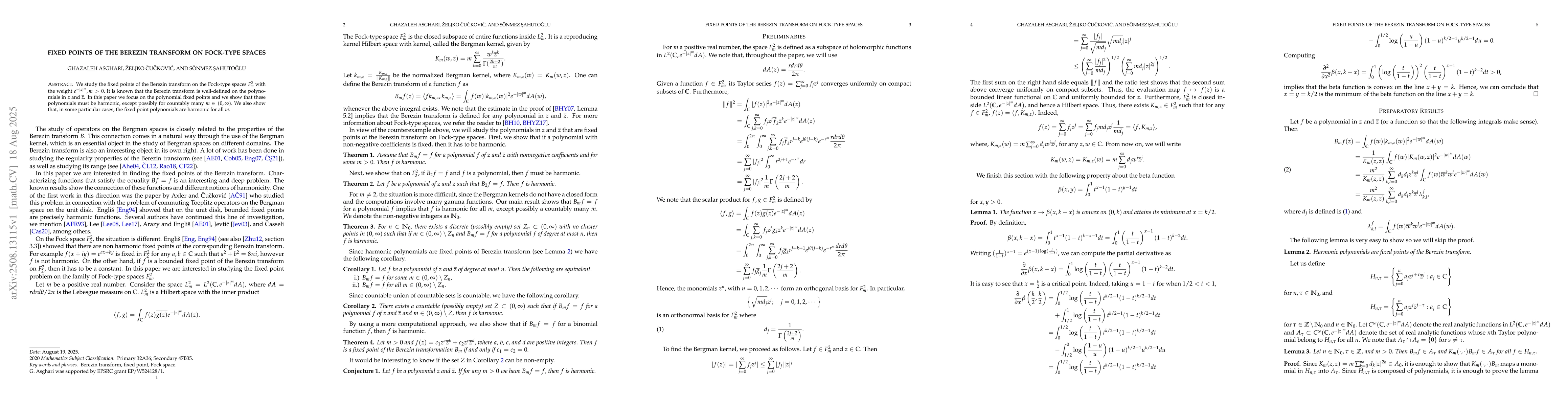 Thumbnail for Fixed points of the Berezin transform on Fock-type spaces
