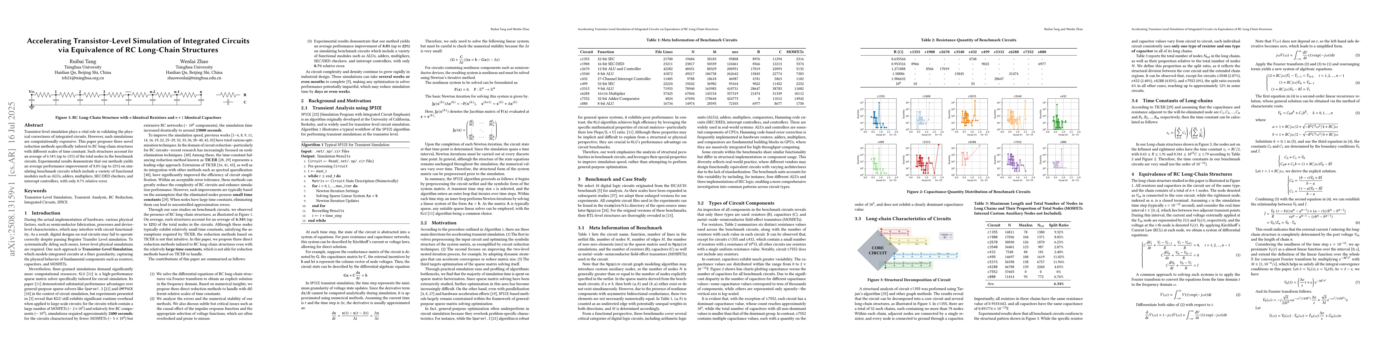 Thumbnail for Accelerating Transistor-Level Simulation of Integrated Circuits via
  Equivalence of RC Long-Chain Structures