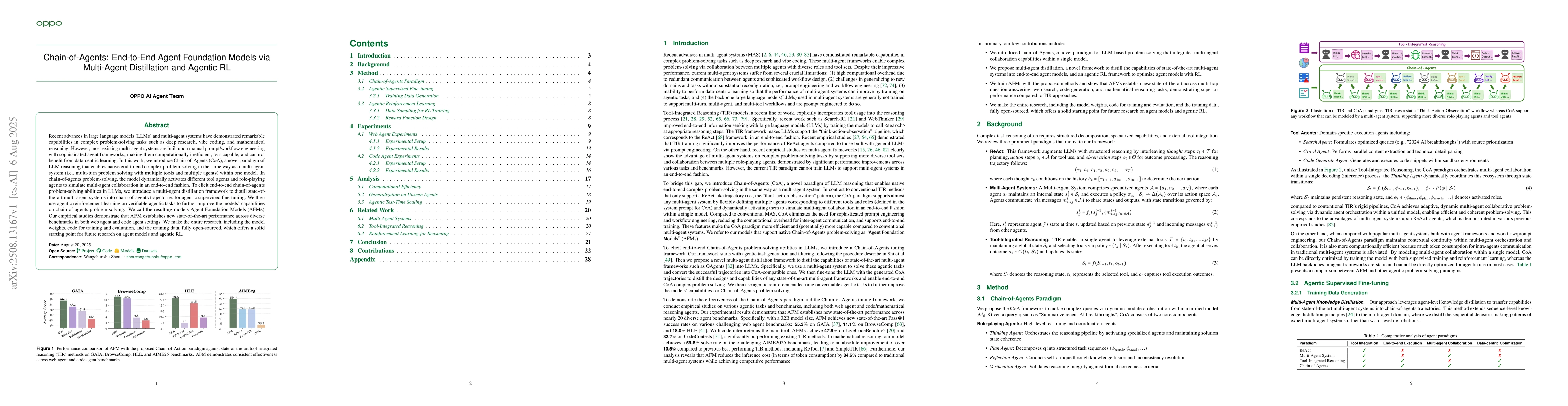 Thumbnail for Chain-of-Agents: End-to-End Agent Foundation Models via Multi-Agent
  Distillation and Agentic RL