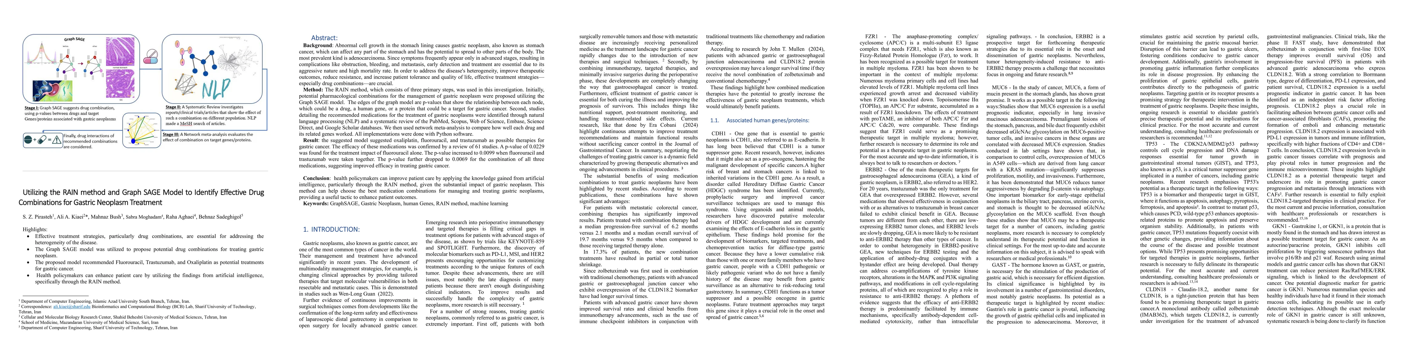 Thumbnail for Utilizing the RAIN method and Graph SAGE Model to Identify Effective
  Drug Combinations for Gastric Neoplasm Treatment
