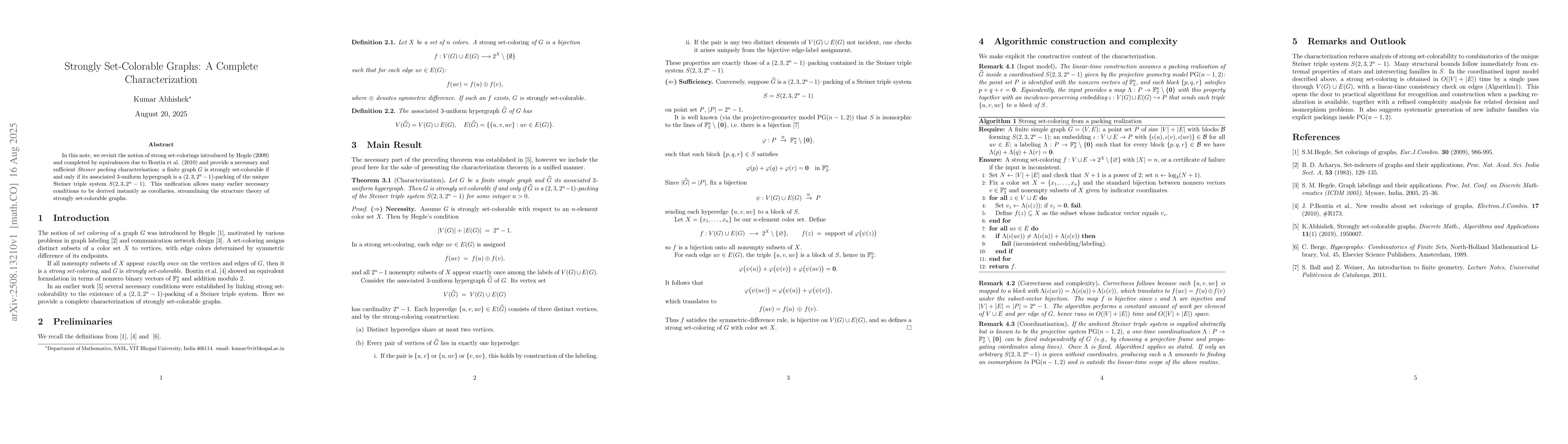 Thumbnail for Strongly Set-Colorable Graphs: A Complete Characterization