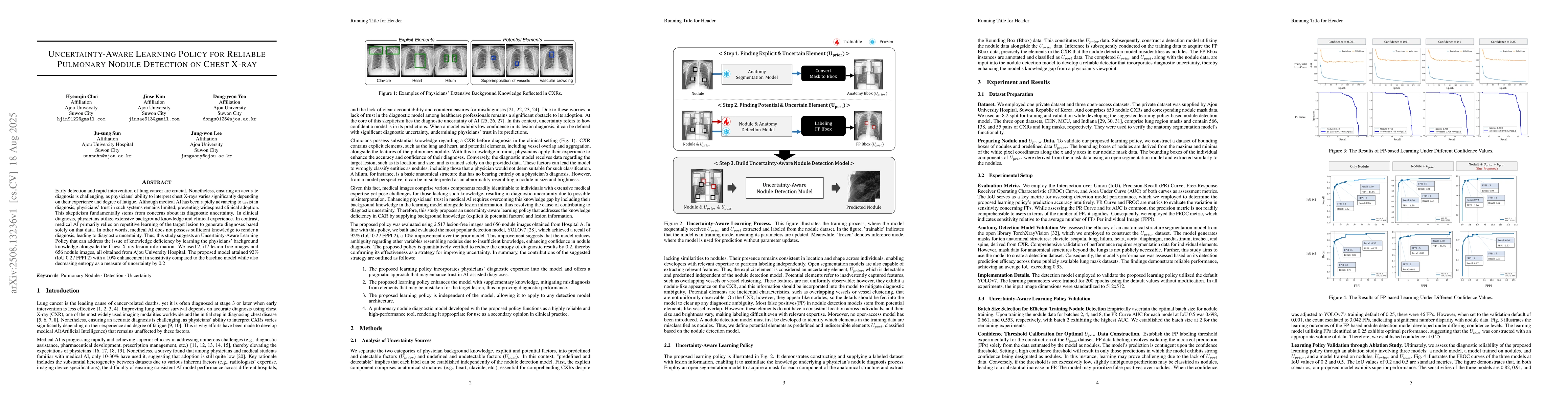 Thumbnail for Uncertainty-Aware Learning Policy for Reliable Pulmonary Nodule
  Detection on Chest X-Ray