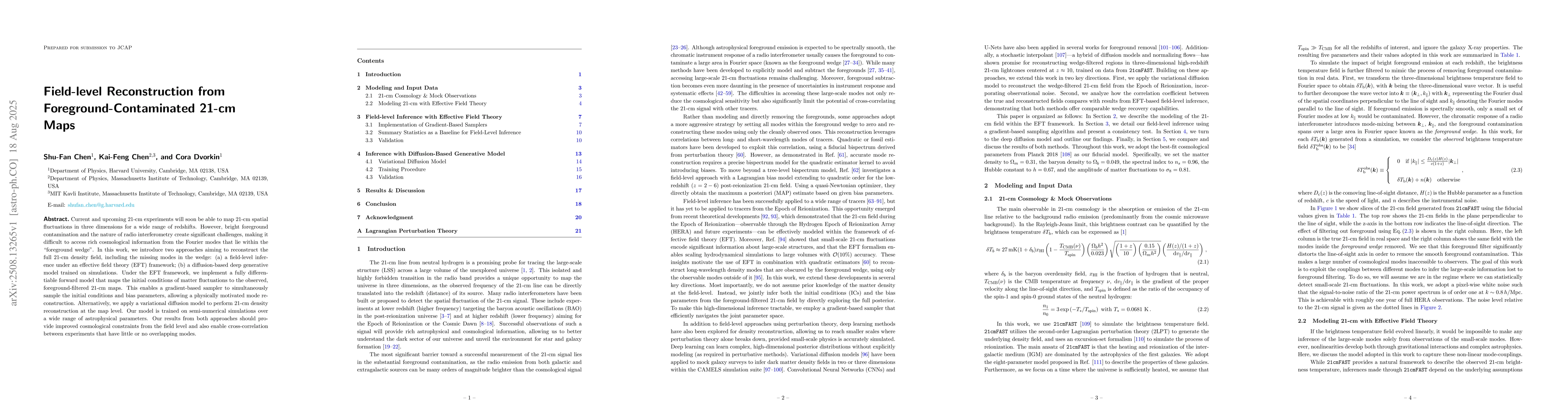 Thumbnail for Field-level Reconstruction from Foreground-Contaminated 21-cm Maps