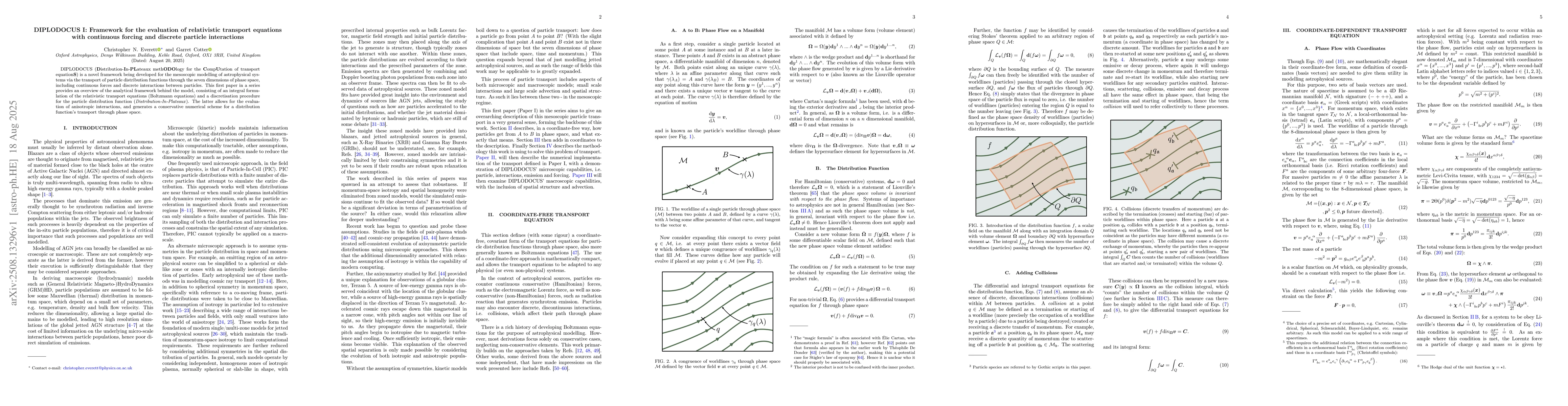 Thumbnail for DIPLODOCUS I: Framework for the evaluation of relativistic transport
  equations with continuous forcing and discrete particle interactions
