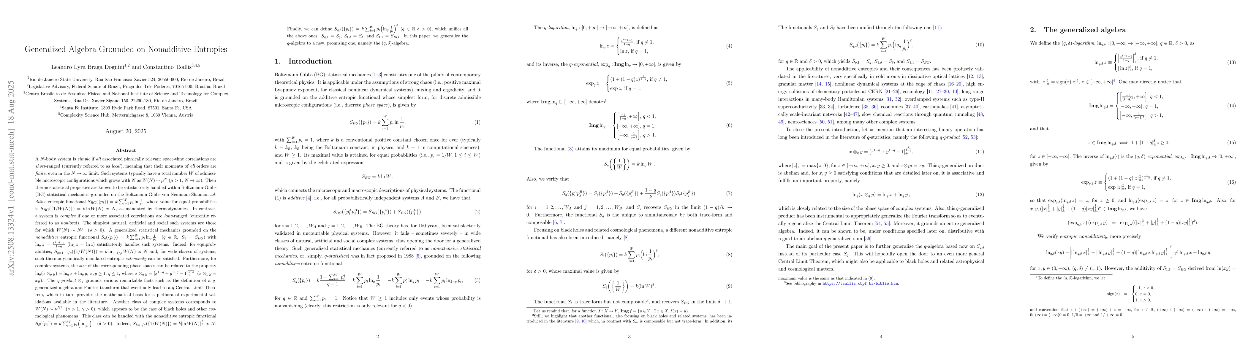 Thumbnail for Generalized Algebra Grounded on Nonadditive Entropies