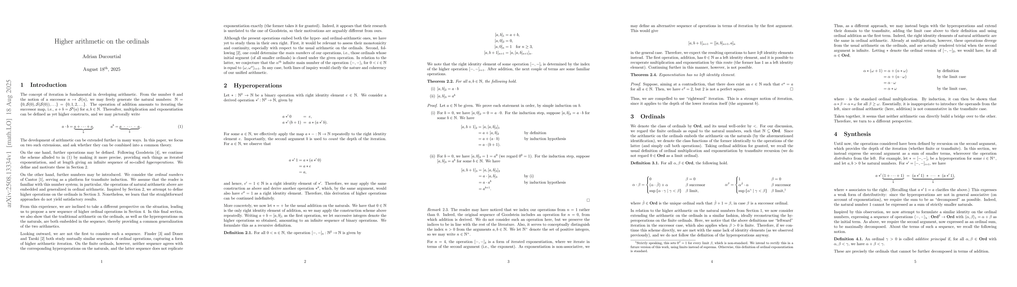 Thumbnail for Higher arithmetic on the ordinals