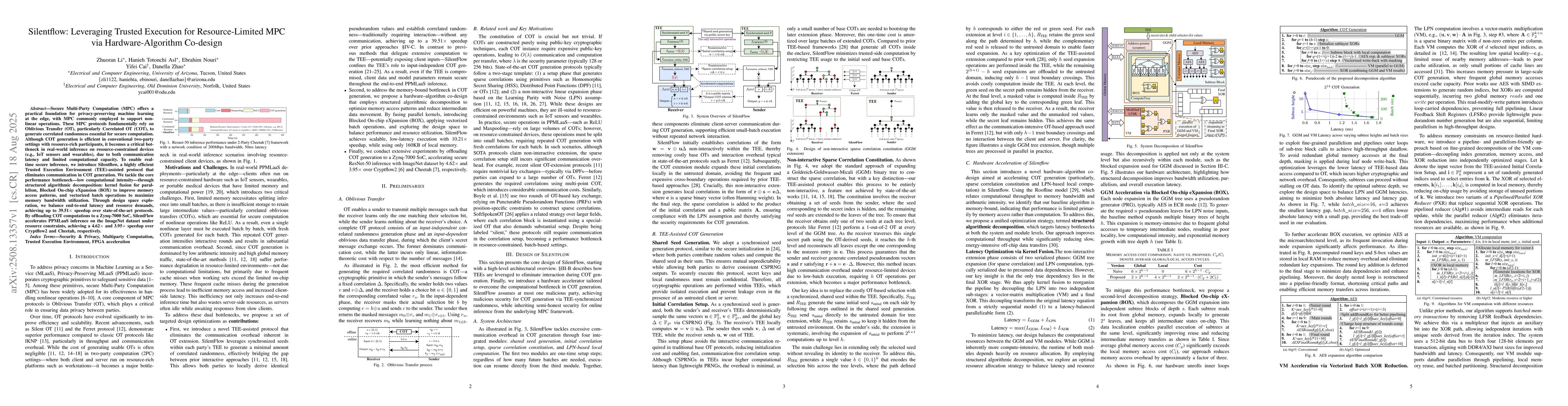 Thumbnail for Silentflow: Leveraging Trusted Execution for Resource-Limited MPC via
  Hardware-Algorithm Co-design