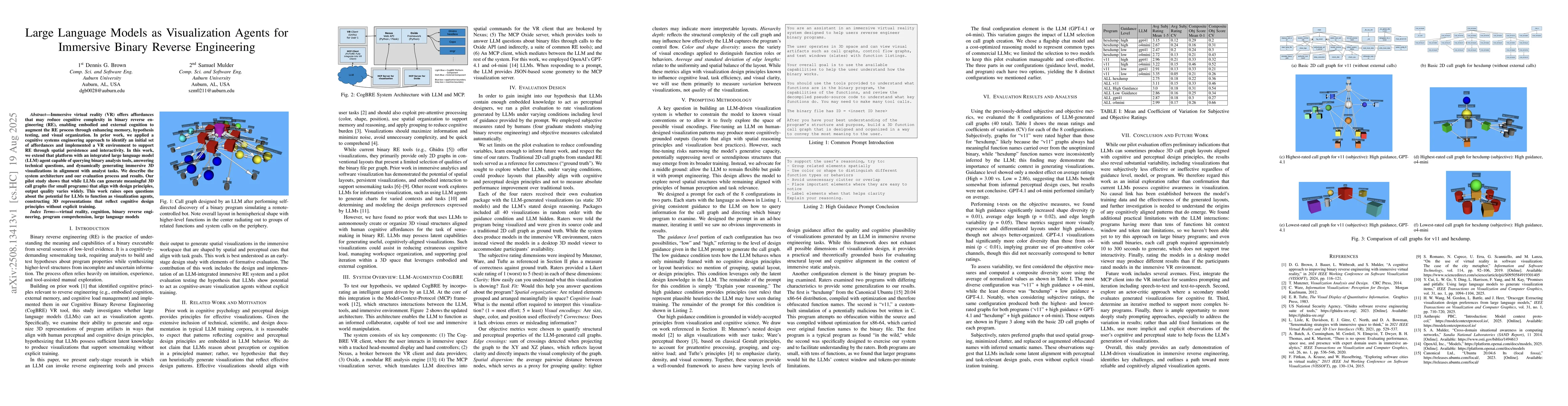 Thumbnail for Large Language Models as Visualization Agents for Immersive Binary
  Reverse Engineering