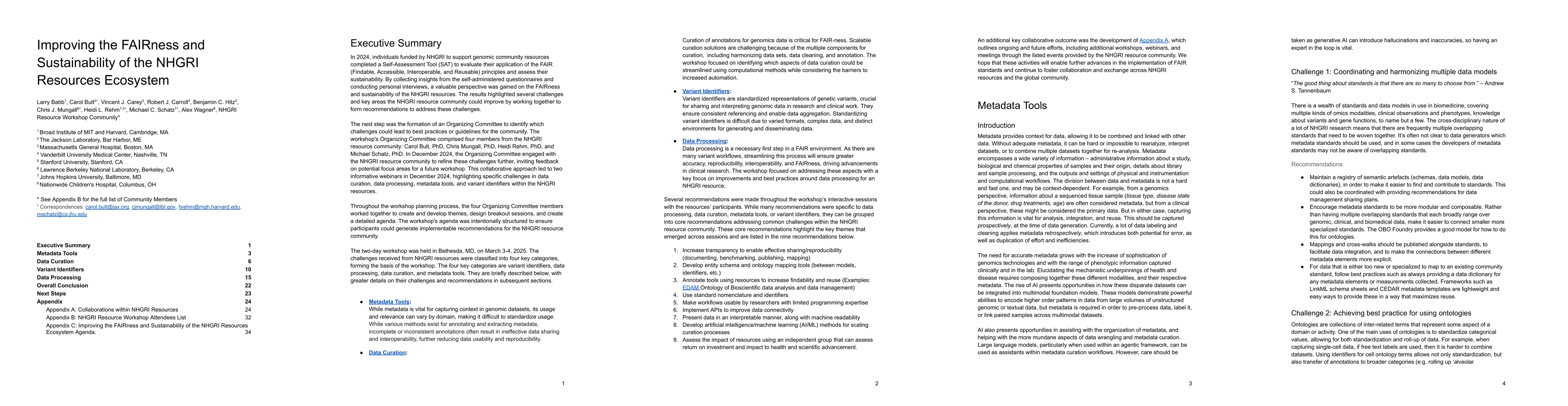Thumbnail for Improving the FAIRness and Sustainability of the NHGRI Resources
  Ecosystem
