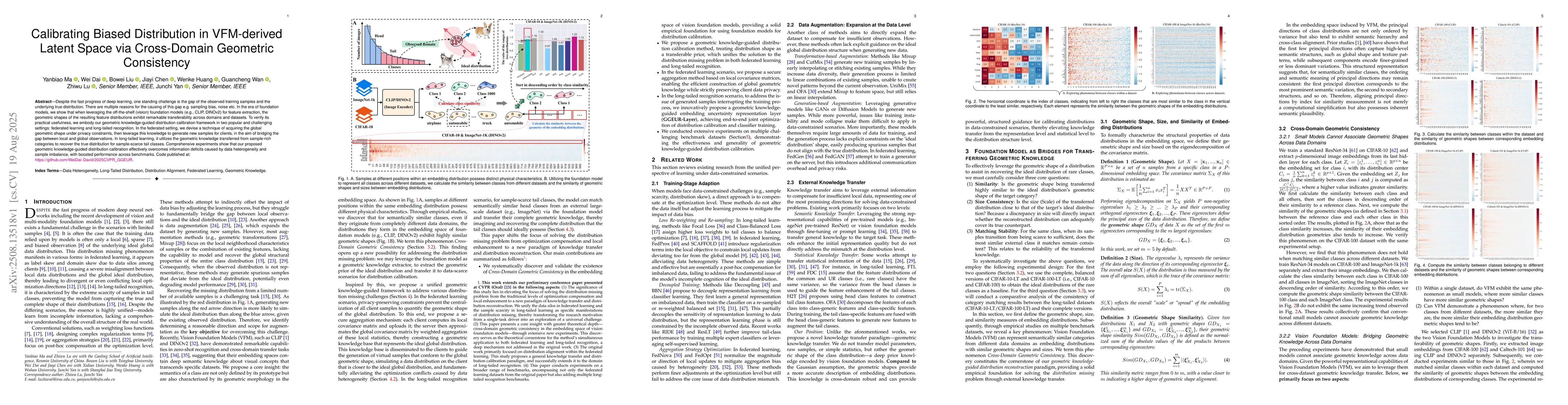 Thumbnail for Calibrating Biased Distribution in VFM-derived Latent Space via
  Cross-Domain Geometric Consistency