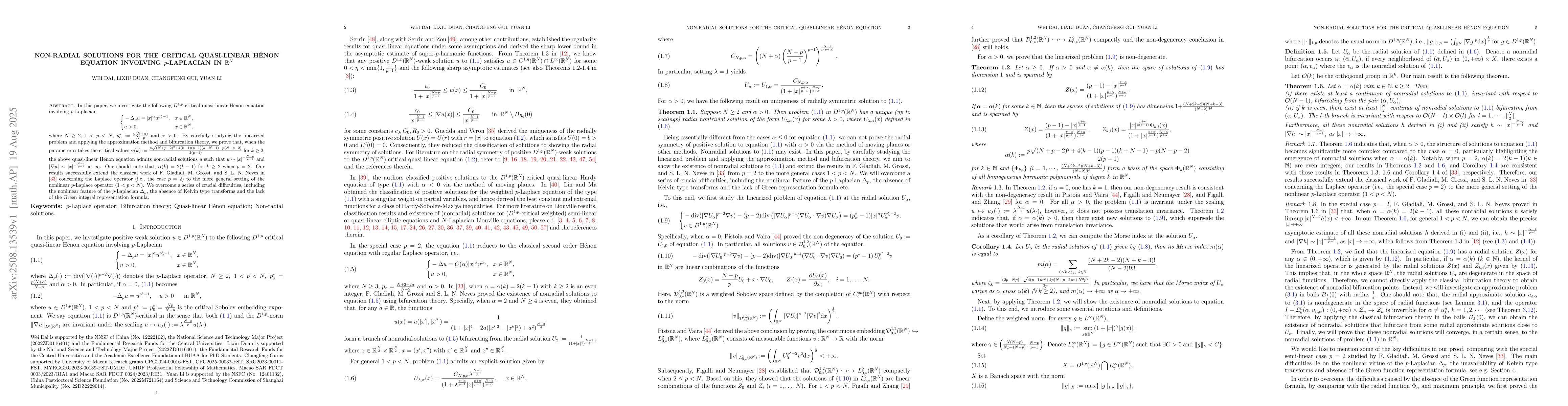 Thumbnail for Non-radial solutions for the critical quasi-linear Hénon equation
  involving $p$-Laplacian in $\R^N$