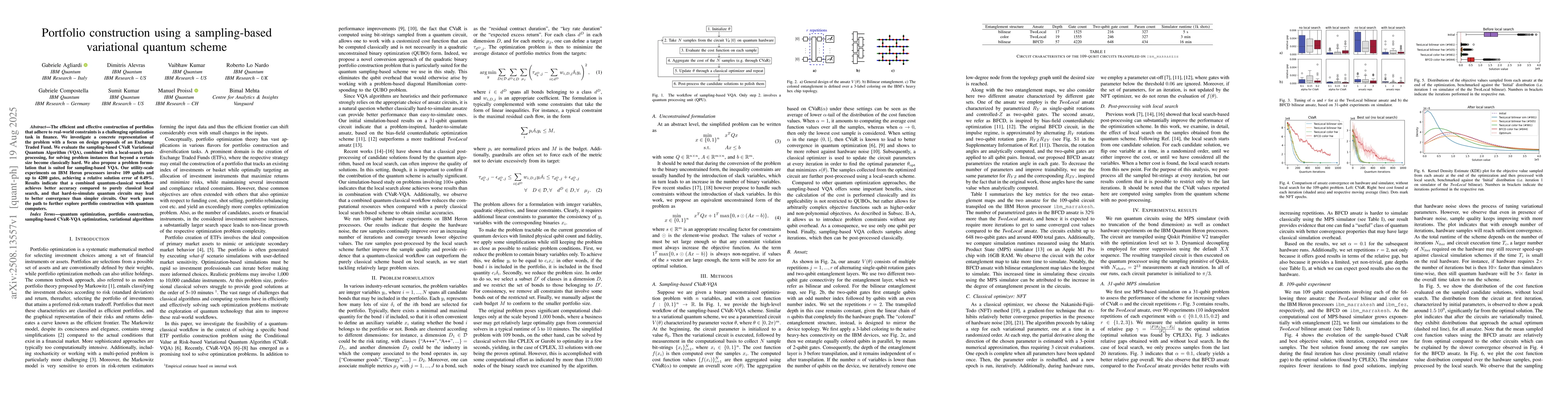 Thumbnail for Portfolio construction using a sampling-based variational quantum scheme