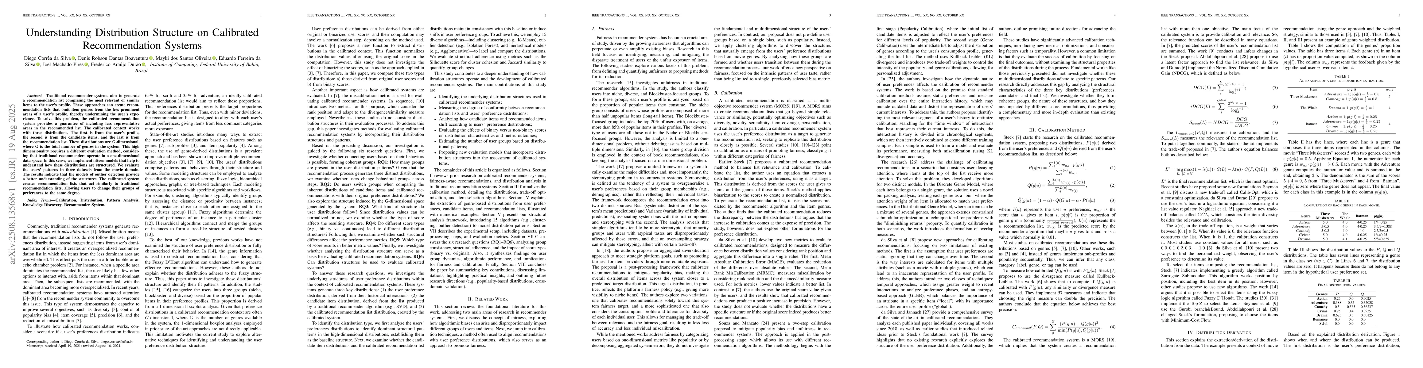 Thumbnail for Understanding Distribution Structure on Calibrated Recommendation
  Systems