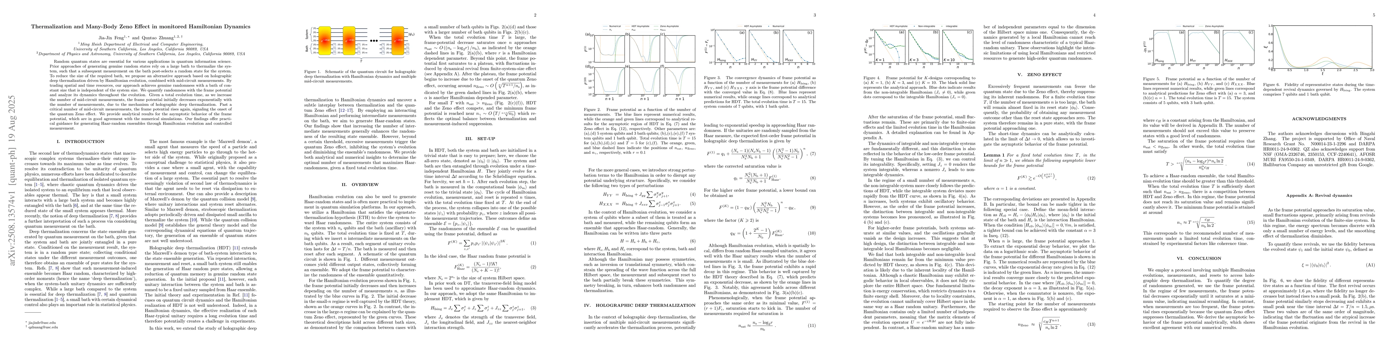 Thumbnail for Thermalization and Many-Body Zeno Effect in monitored Hamiltonian
  Dynamics