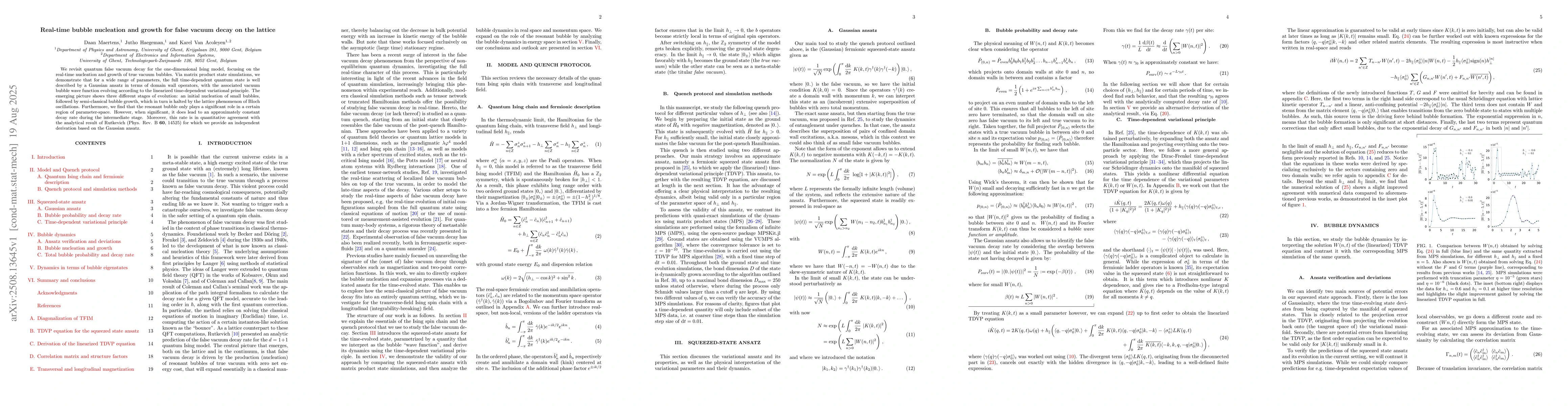 Thumbnail for Real-time bubble nucleation and growth for false vacuum decay on the
  lattice