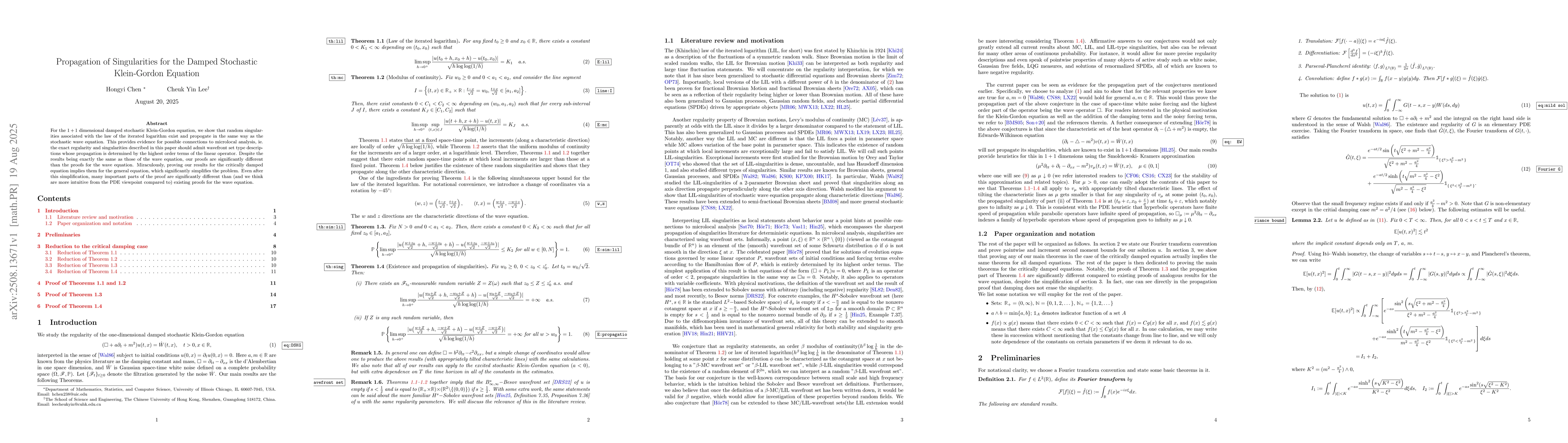 Thumbnail for Propagation of Singularities for the Damped Stochastic Klein-Gordon
  Equation