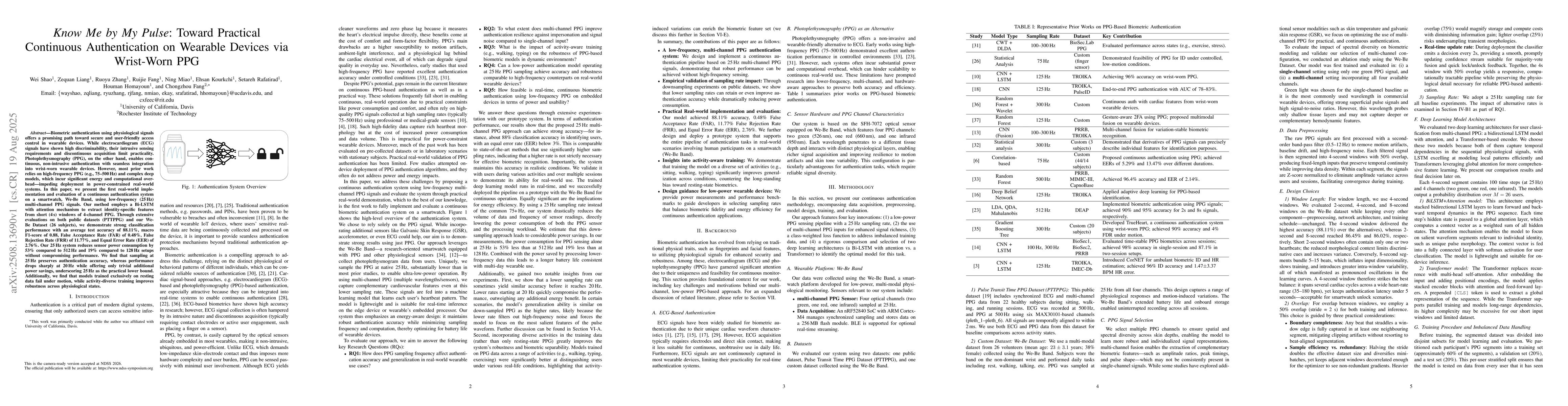 Thumbnail for Know Me by My Pulse: Toward Practical Continuous Authentication on
  Wearable Devices via Wrist-Worn PPG