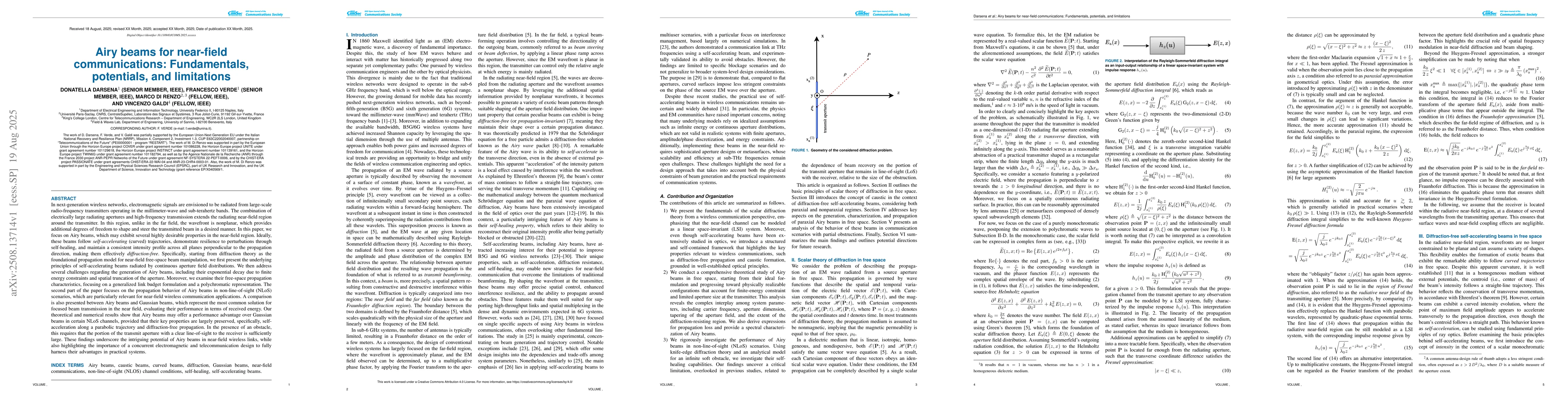 Thumbnail for Airy beams for near-field communications: Fundamentals, potentials, and
  limitations