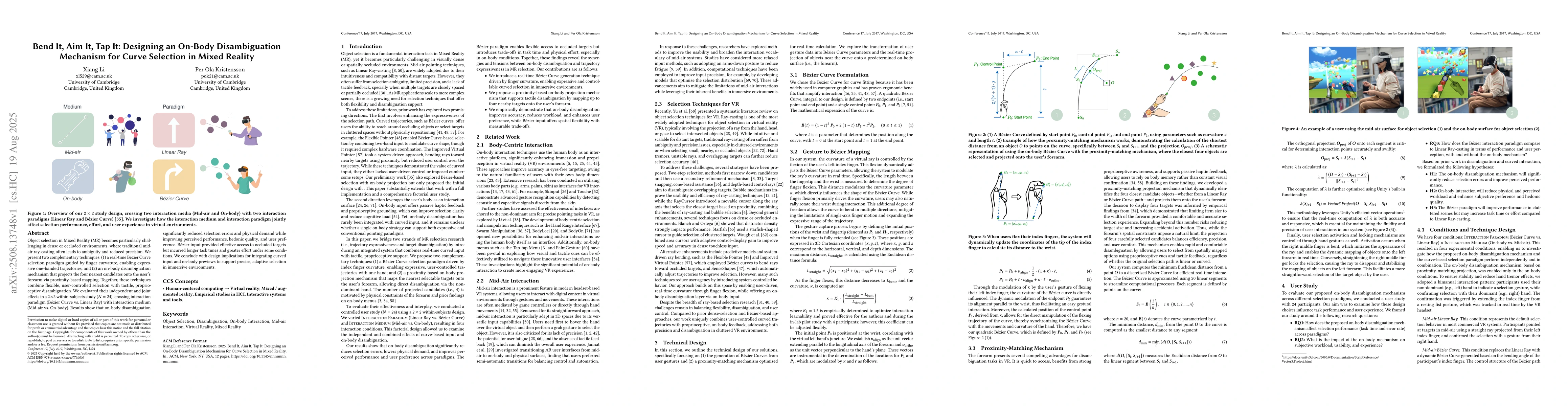 Thumbnail for Bend It, Aim It, Tap It: Designing an On-Body Disambiguation Mechanism
  for Curve Selection in Mixed Reality