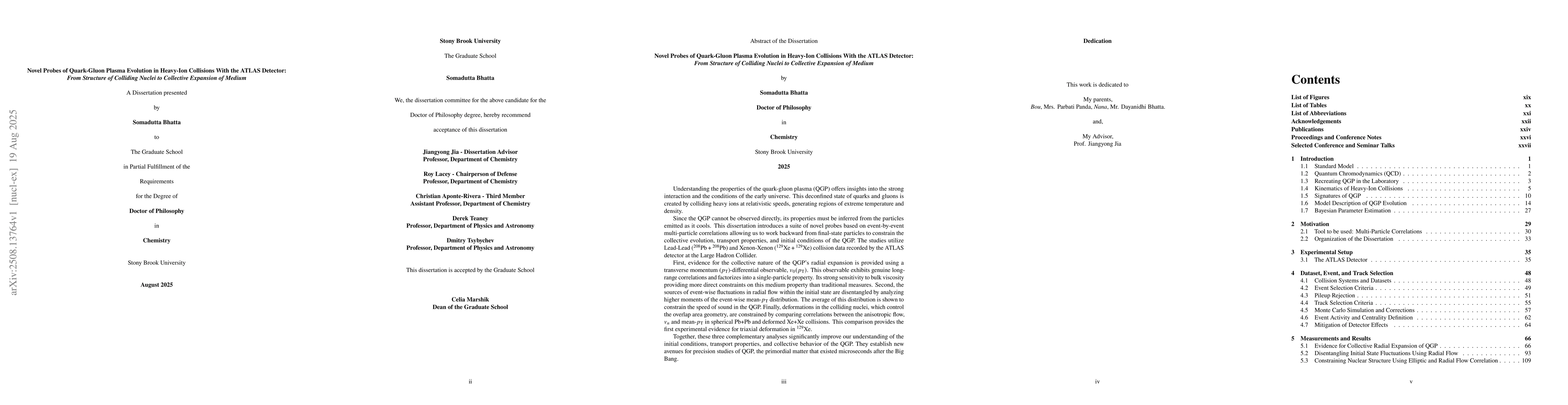 Thumbnail for Novel Probes of Quark-Gluon Plasma Evolution in Heavy-Ion Collisions
  With the ATLAS Detector: From Structure of Colliding Nuclei to Collective
  Expansion of Medium
