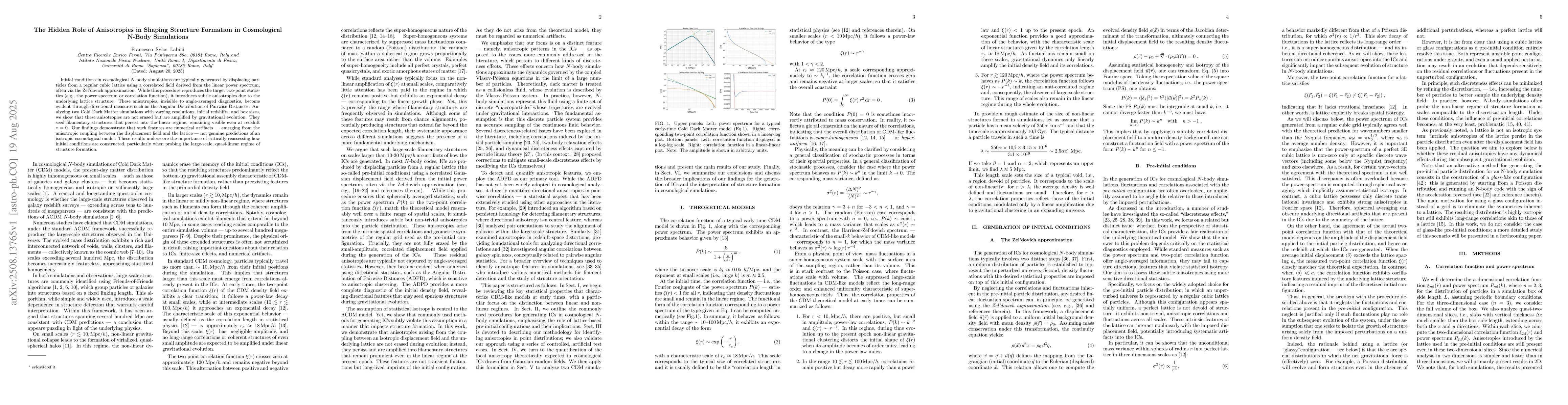 Thumbnail for The Hidden Role of Anisotropies in Shaping Structure Formation in
  Cosmological N-Body Simulations