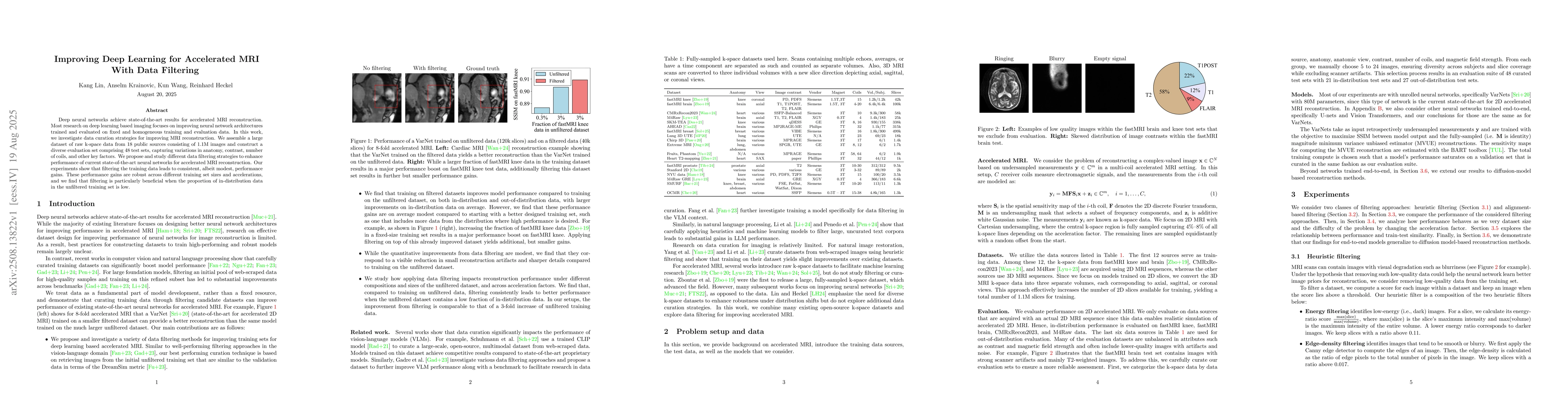 Thumbnail for Improving Deep Learning for Accelerated MRI With Data Filtering