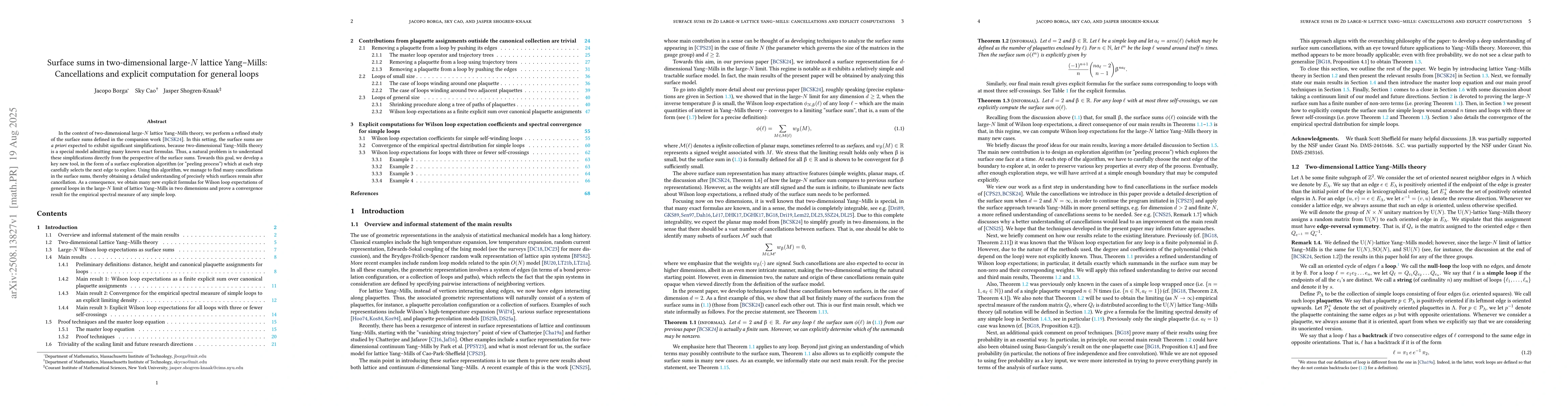 Thumbnail for Surface sums in two-dimensional large-$N$ lattice Yang--Mills:
  Cancellations and explicit computation for general loops