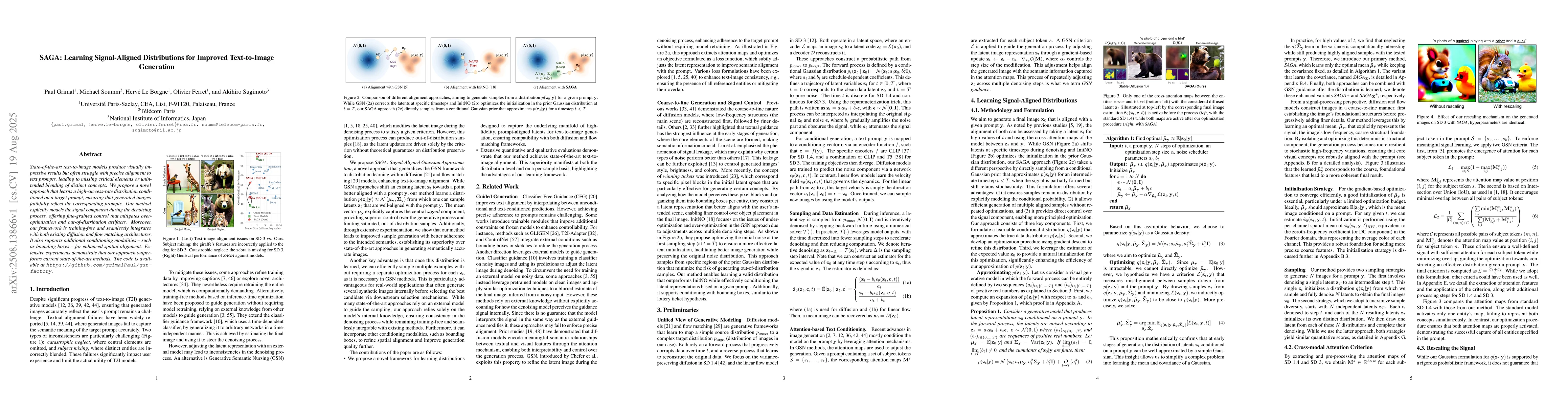 Thumbnail for SAGA: Learning Signal-Aligned Distributions for Improved Text-to-Image
  Generation