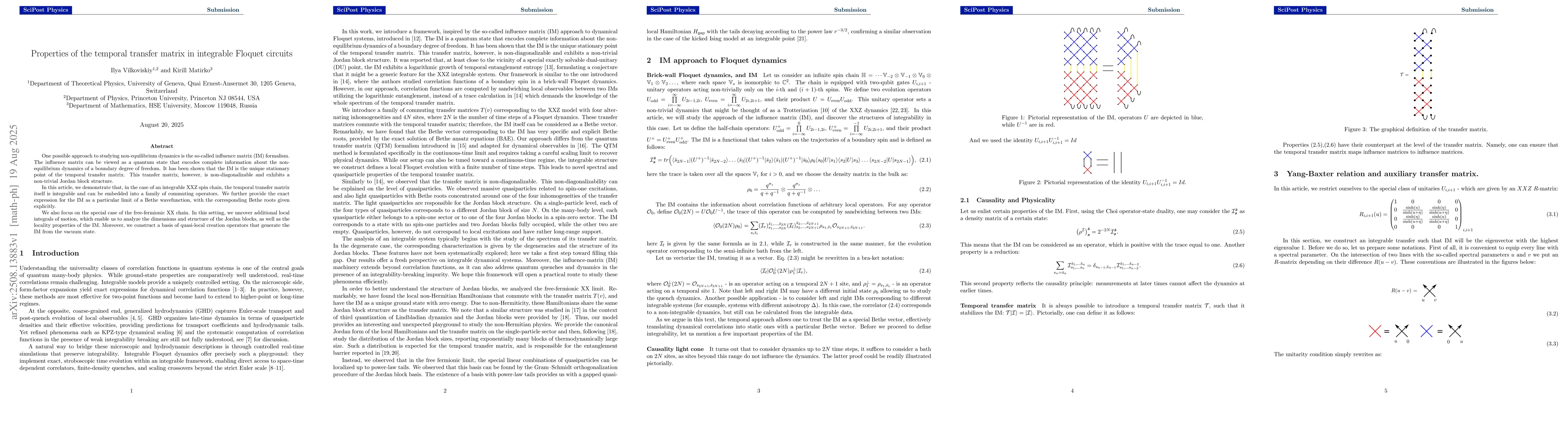 Thumbnail for Properties of the temporal transfer matrix in integrable Floquet
  circuits