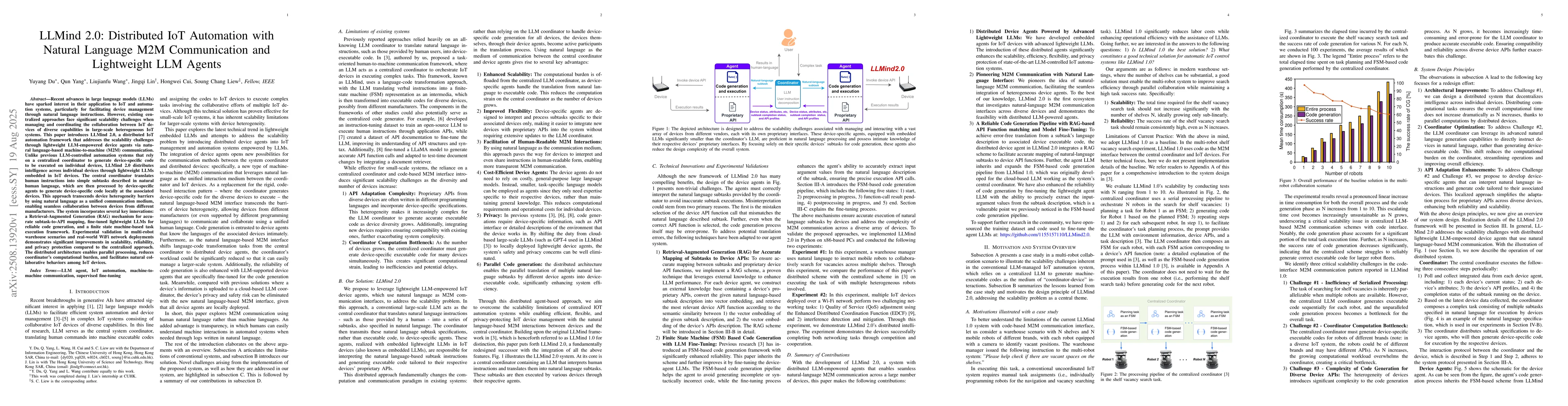 Thumbnail for LLMind 2.0: Distributed IoT Automation with Natural Language M2M
  Communication and Lightweight LLM Agents